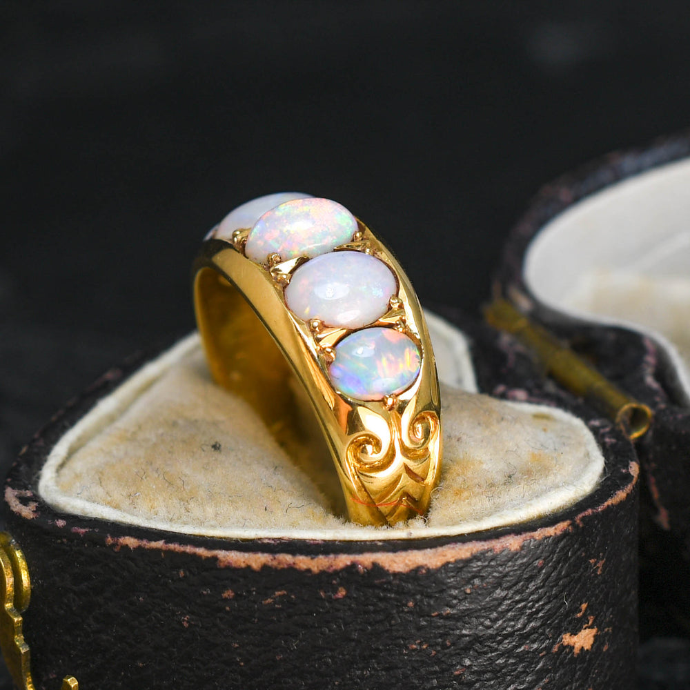 Victorian Opal 5-Stone Cigar Band Ring