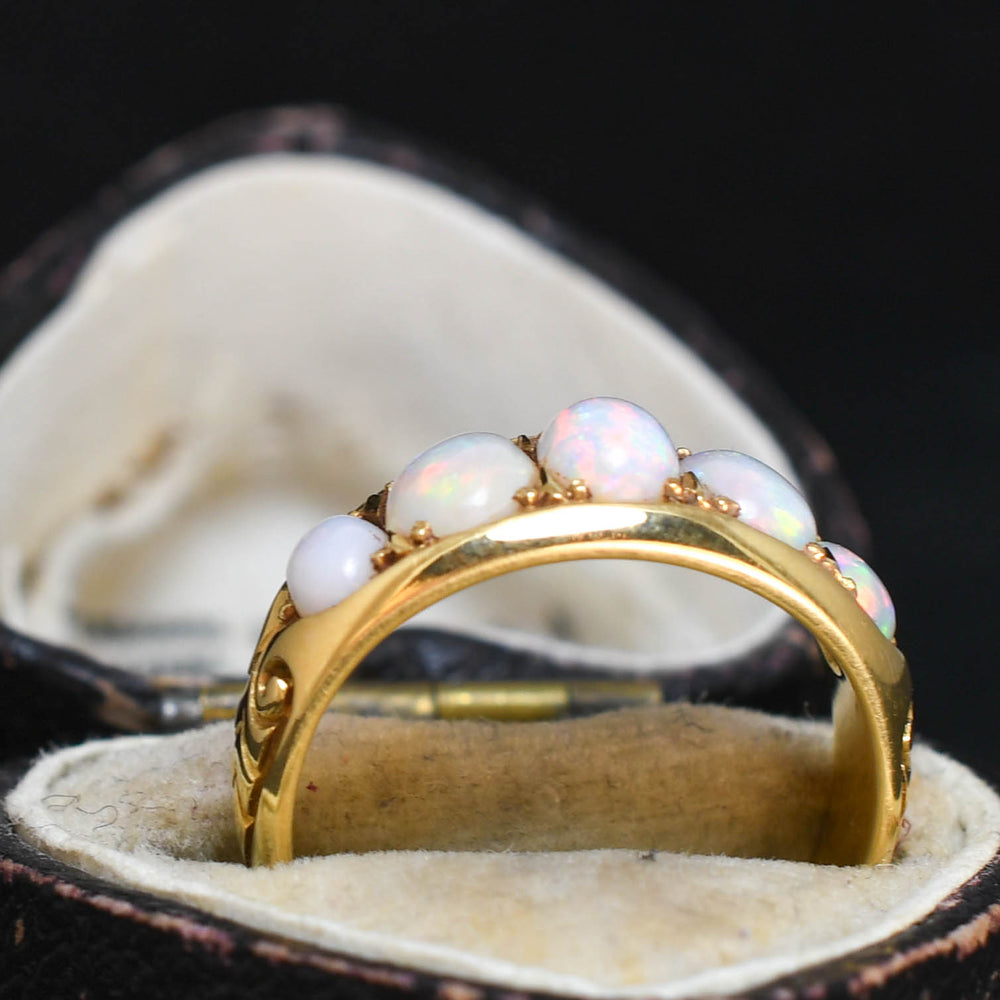 Victorian Opal 5-Stone Cigar Band Ring