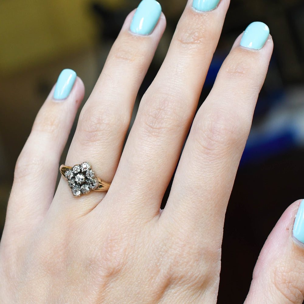 Georgian Diamond Cluster Ring