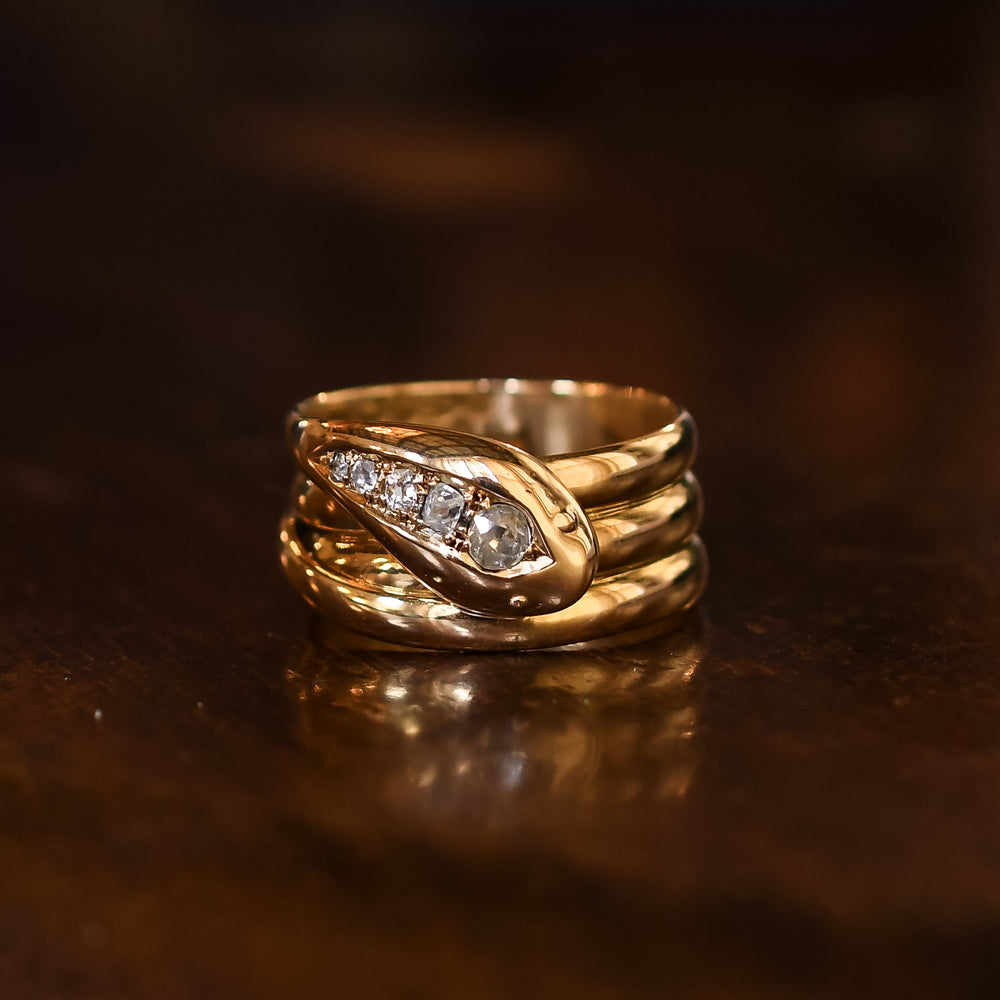 Victorian Diamond Serpent Ring