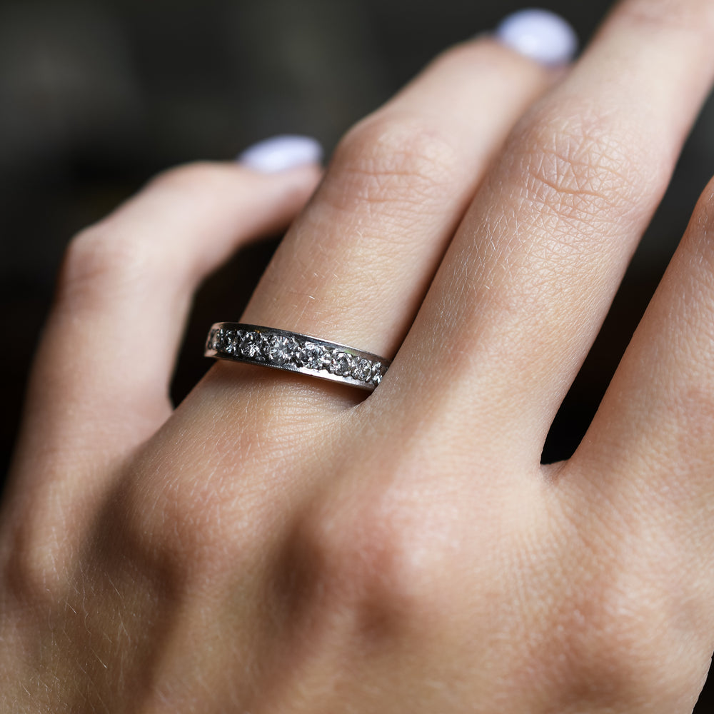 Art Deco Diamond Half Eternity Ring