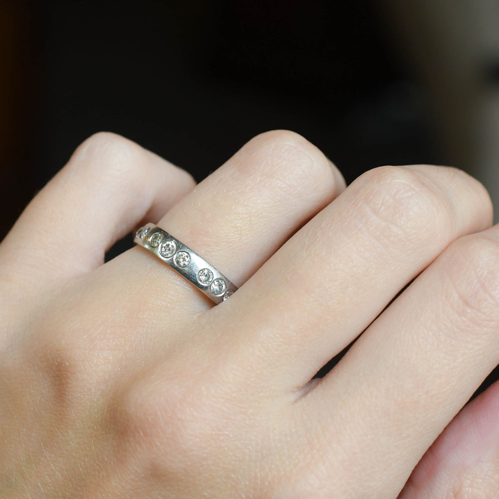 Vintage Platinum Diamond Band Ring