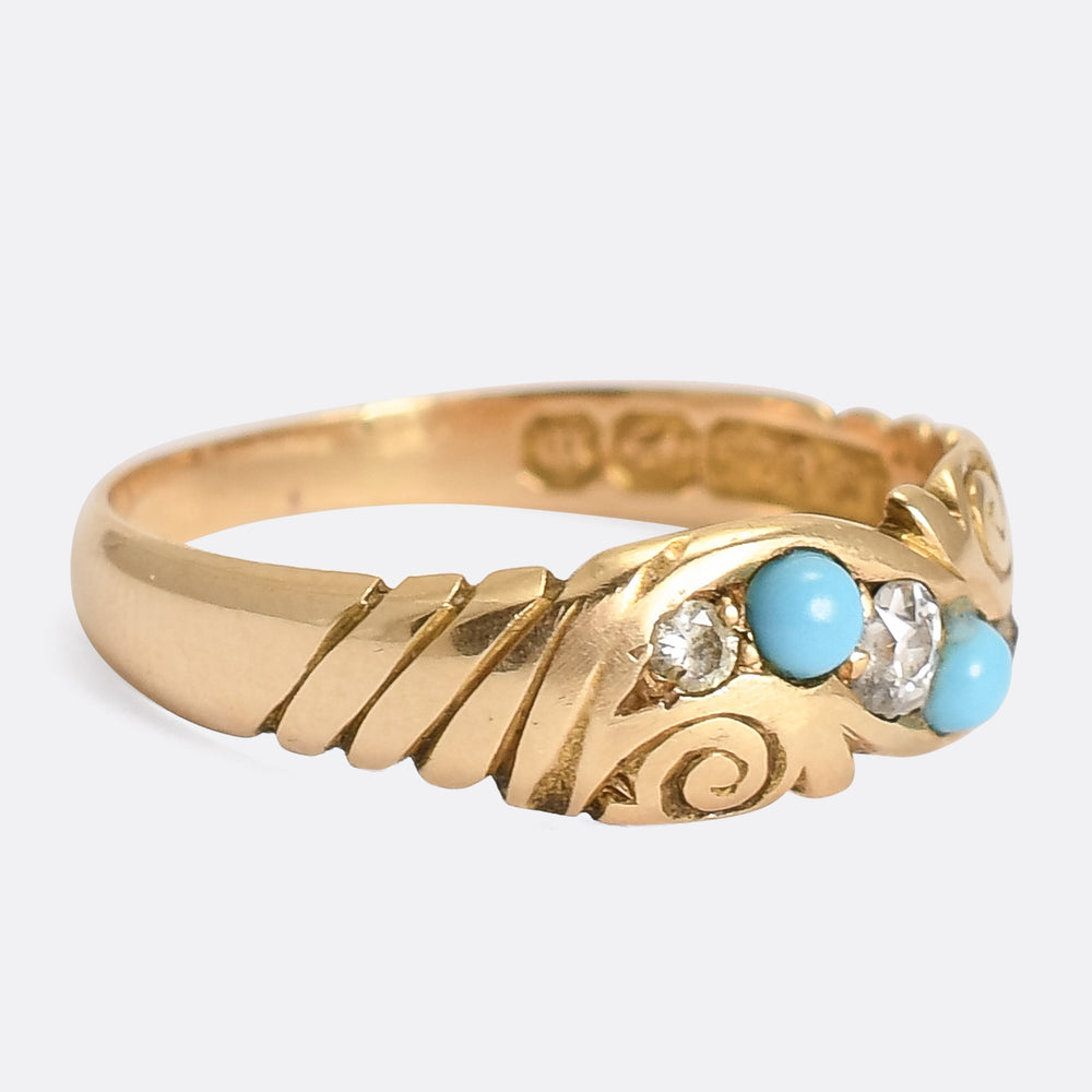 Late Victorian Turquoise & Diamond Ring