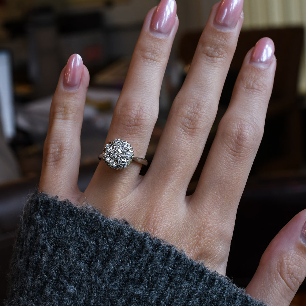 Art Deco Diamond Cluster Ring