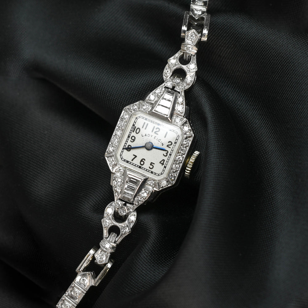 Art Deco 1 Carat Diamond Platinum Cocktail Watch