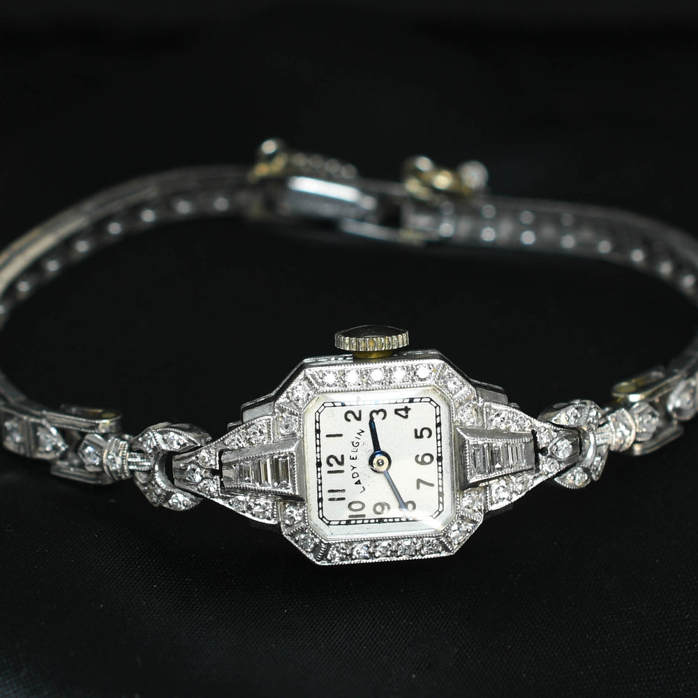 Art Deco 1 Carat Diamond Platinum Cocktail Watch