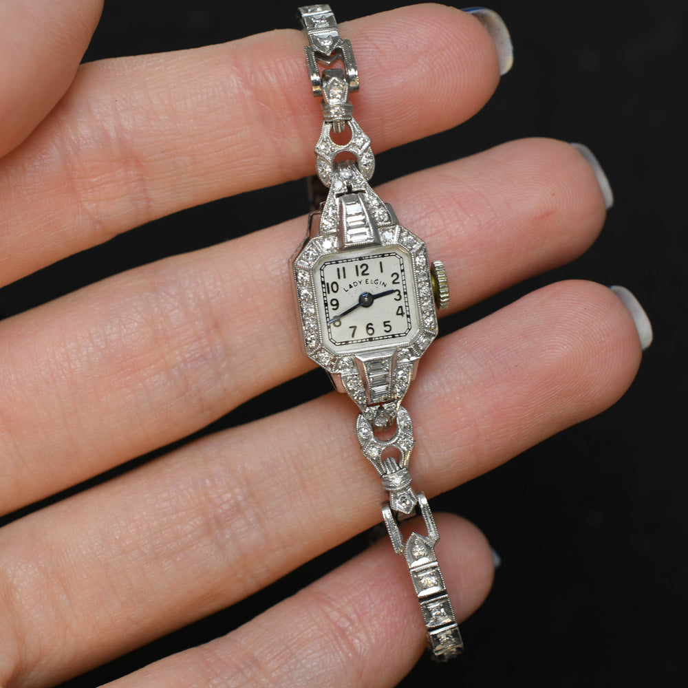 Art Deco 1 Carat Diamond Platinum Cocktail Watch