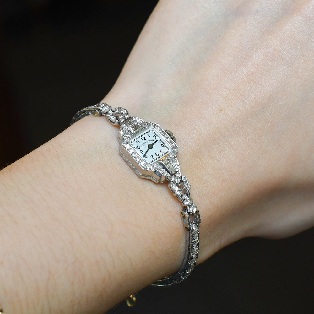 Art Deco 1 Carat Diamond Platinum Cocktail Watch