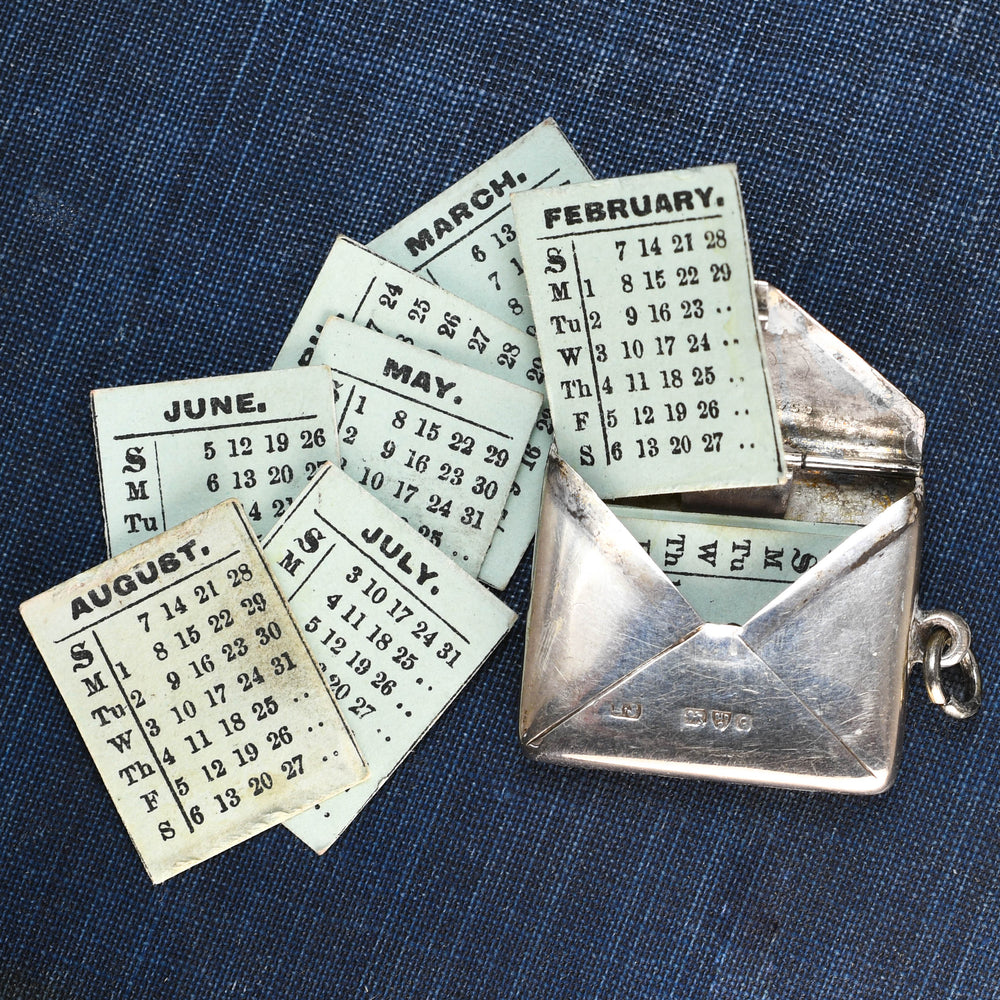 Edwardian Silver Calendar Envelope Locket