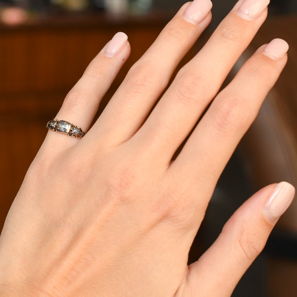 Georgian 3-Stone Rose Cut Diamond Ring
