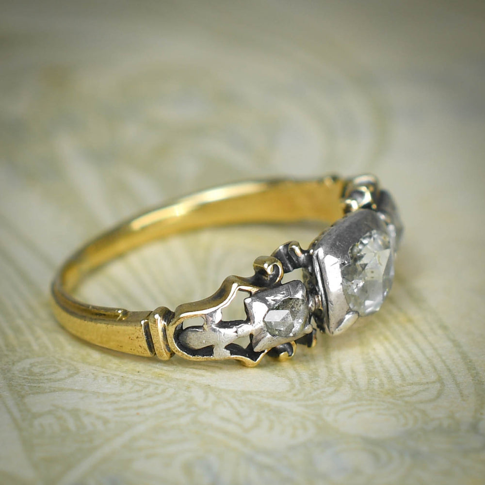 Georgian 3-Stone Rose Cut Diamond Ring