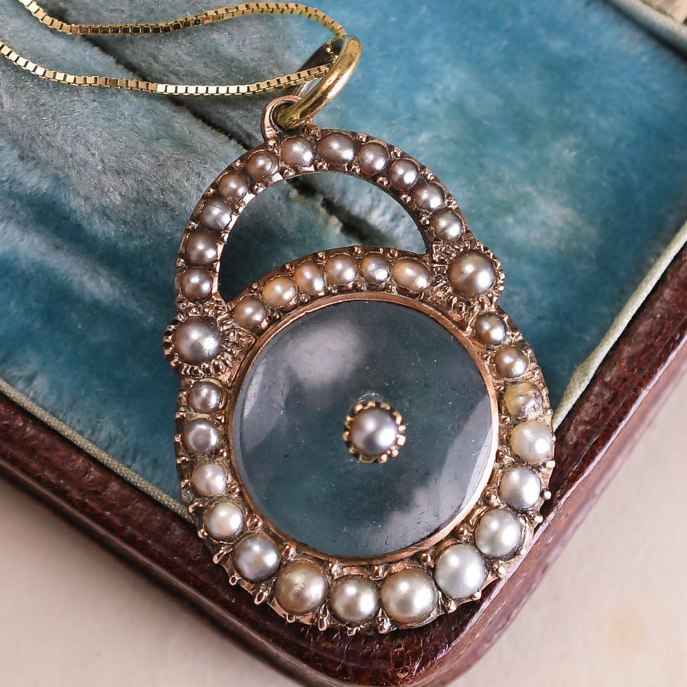 Georgian Pearl & Rock Crystal Padlock Pendant
