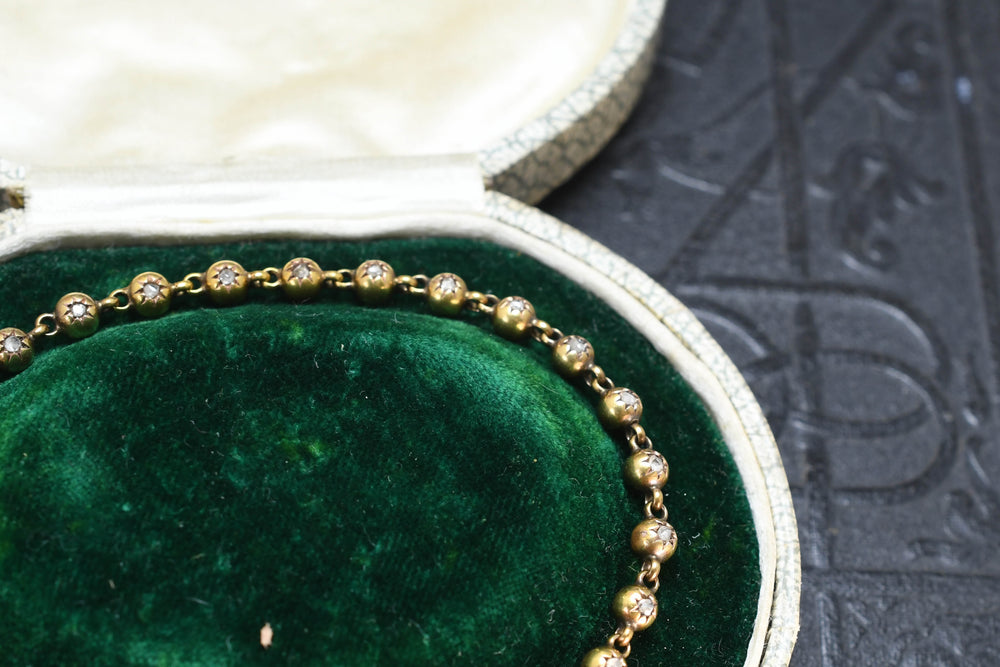 Victorian 15 carat gold diamond bracelet