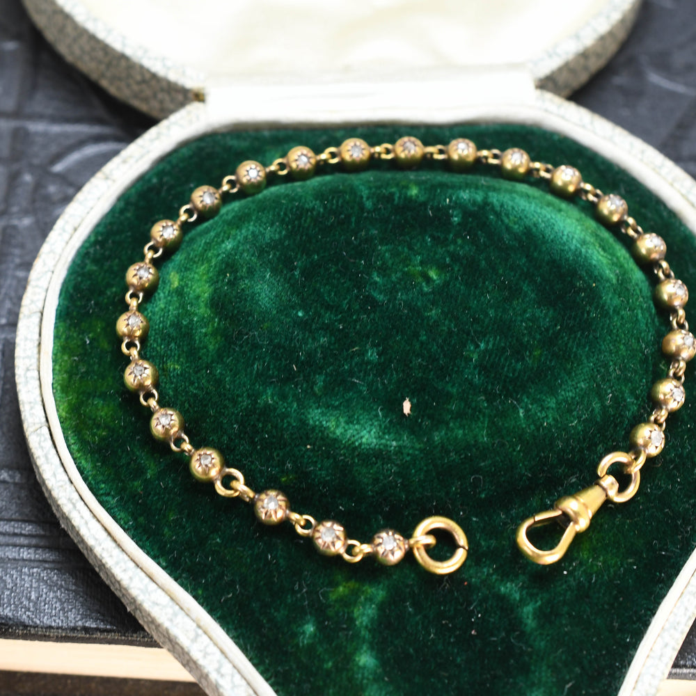 Victorian 15 carat gold diamond bracelet