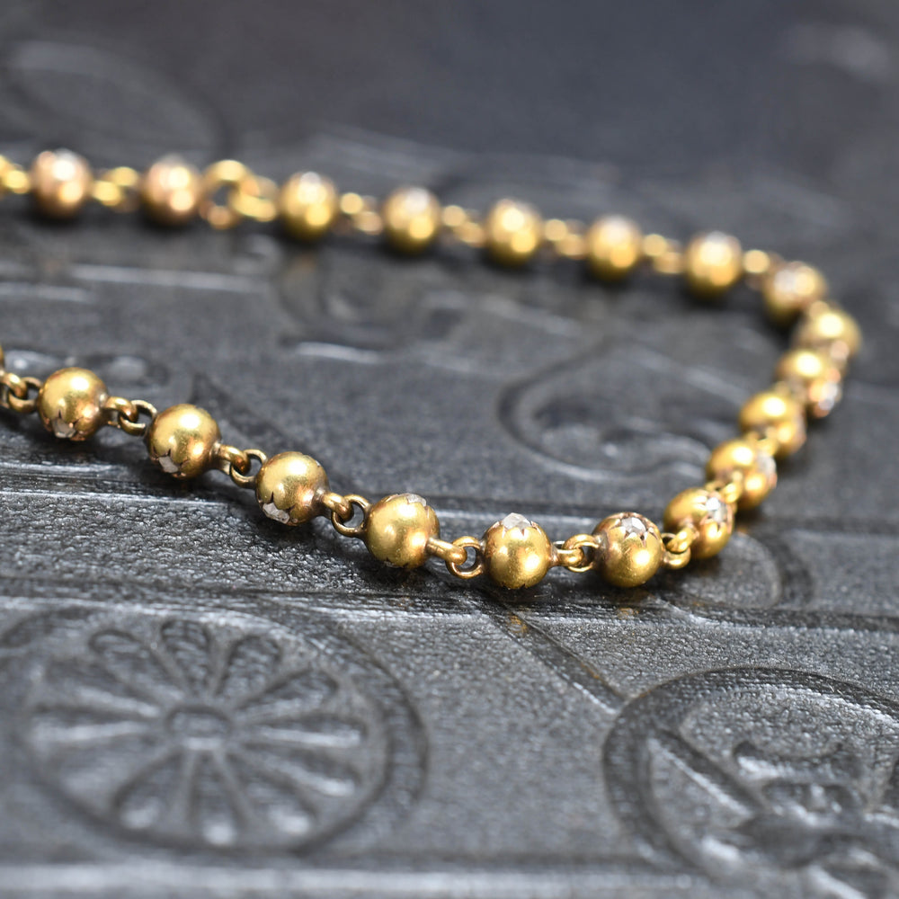 Victorian 15 carat gold diamond bracelet