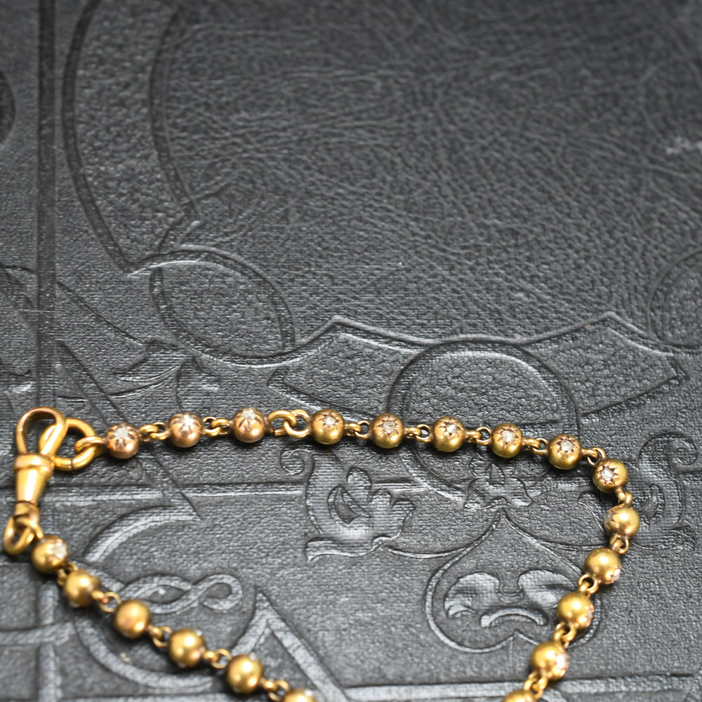 Victorian 15 carat gold diamond bracelet