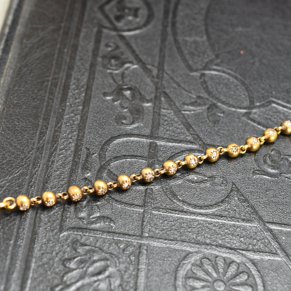Victorian 15 carat gold diamond bracelet