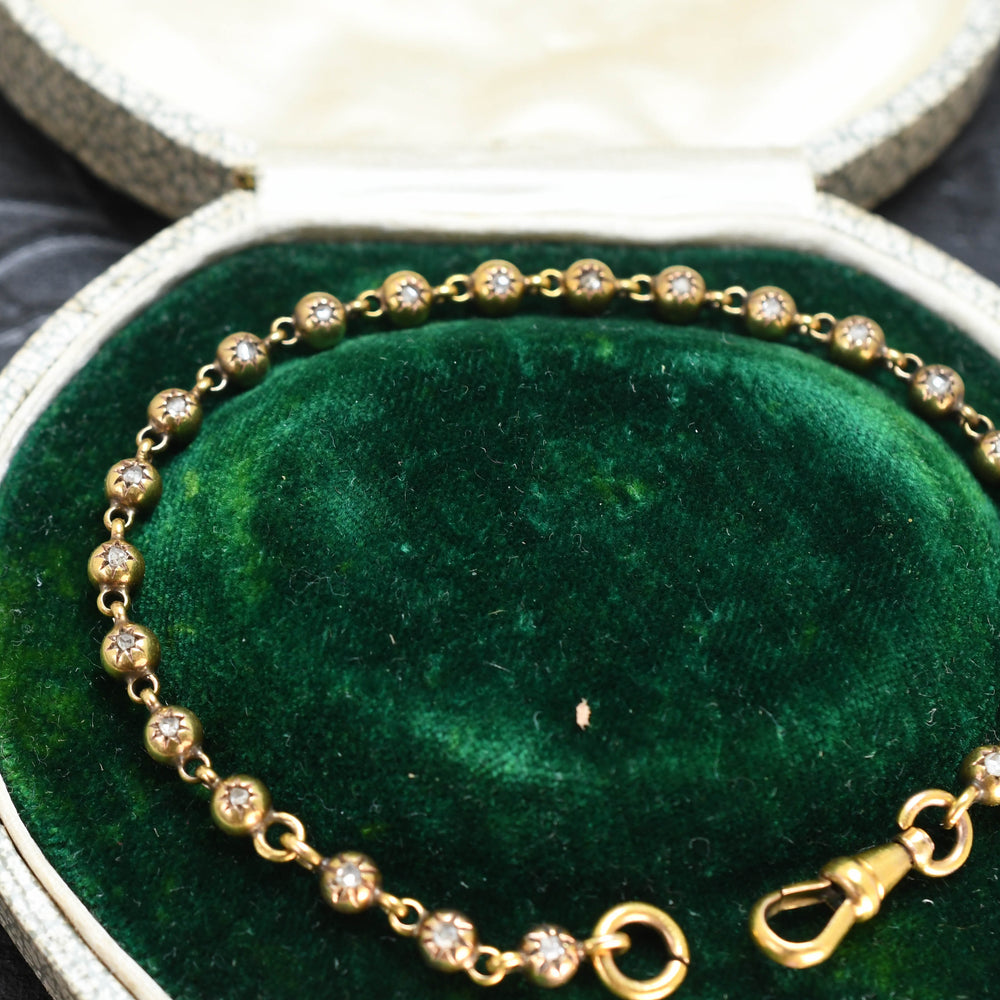 Victorian 15 carat gold diamond bracelet