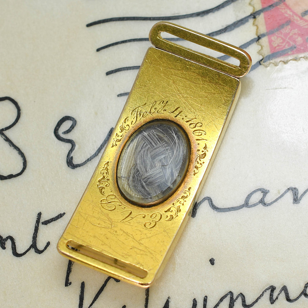 Victorian 15k Gold Chased Bracelet Clasp