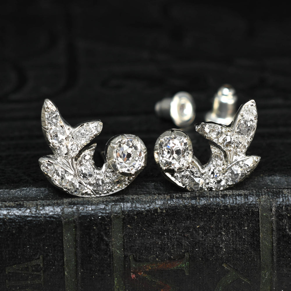 Victorian Diamond Cornucopia Earrings