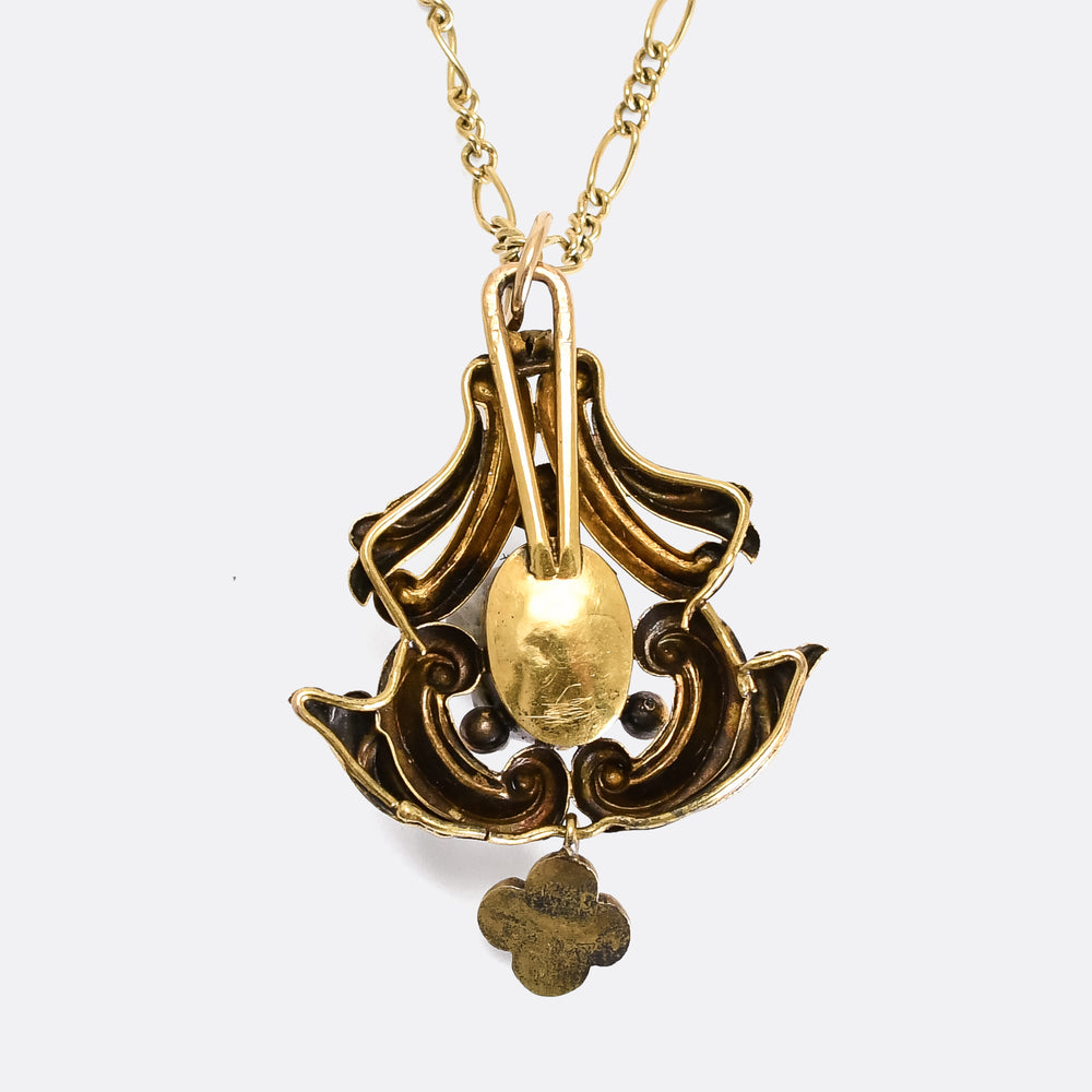 Arts & Crafts Moonstone Pendant & Chain