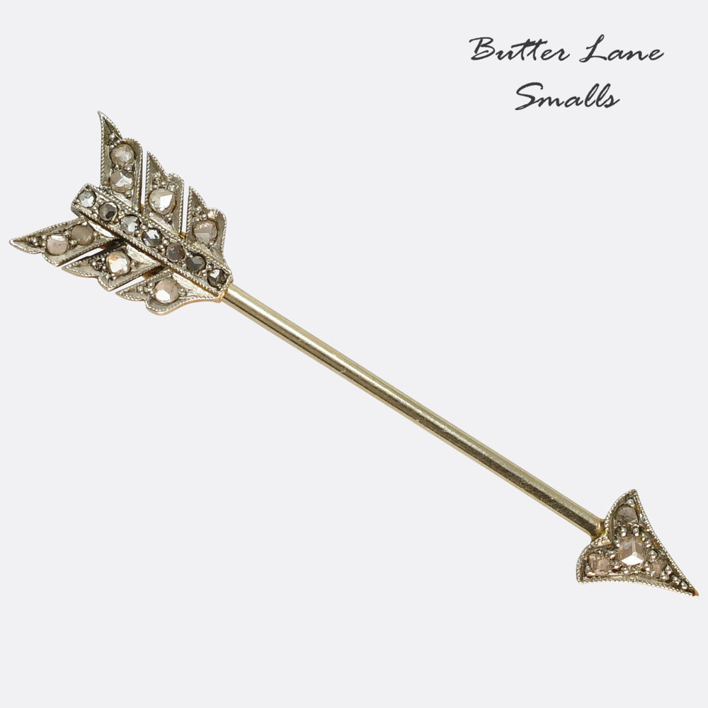 Art Deco Diamond Arrow Jabot Pin