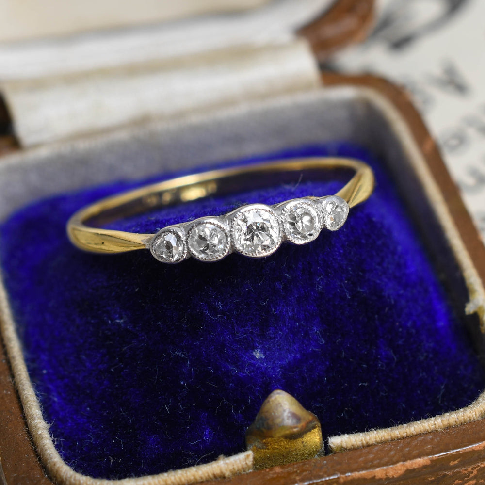 Edwardian Bezel Set Diamond 5-Stone Ring