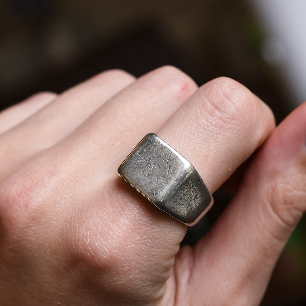 Vintage Oversized Silver Signet Ring