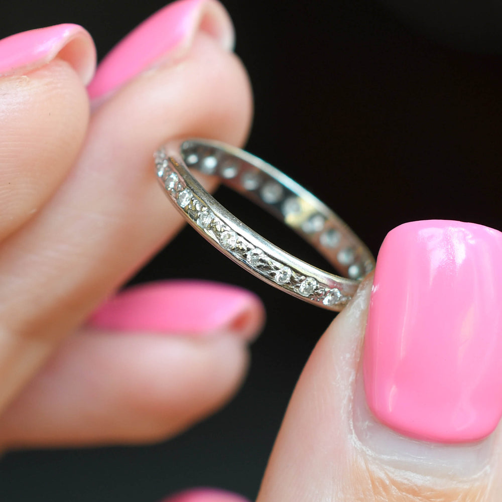 Slim Art Deco Diamond Eternity Ring