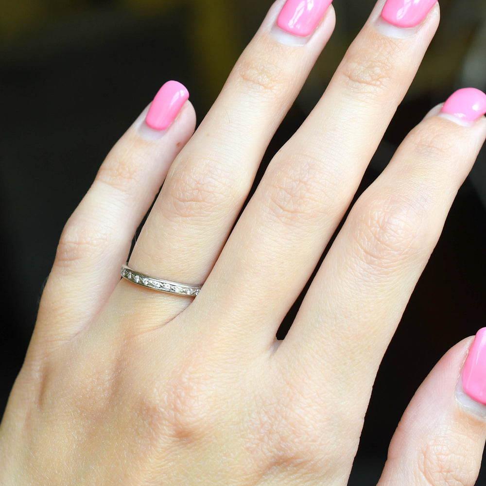 Slim Art Deco Diamond Eternity Ring