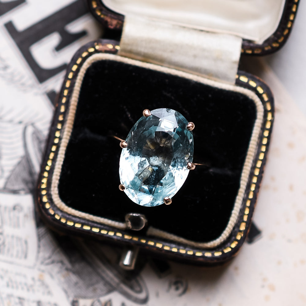 Edwardian Aquamarine Solitaire Ring