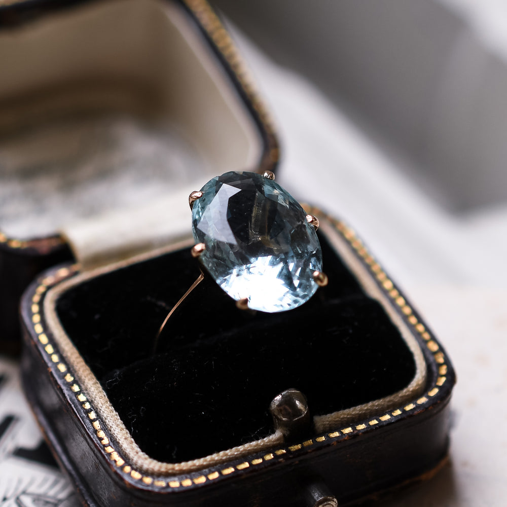 Edwardian Aquamarine Solitaire Ring