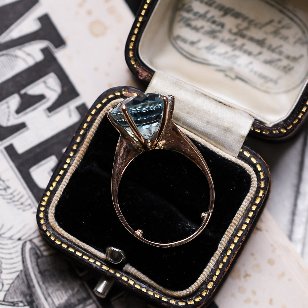 Edwardian Aquamarine Solitaire Ring