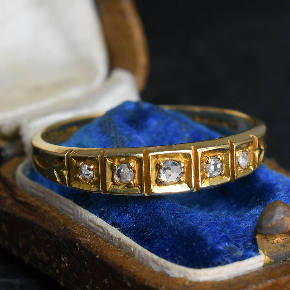Victorian Rose Cut Diamond Half Eternity Ring