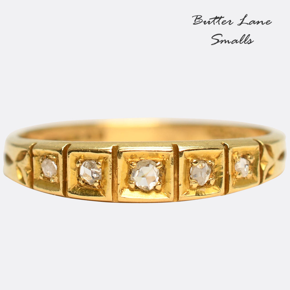 Victorian Rose Cut Diamond Half Eternity Ring