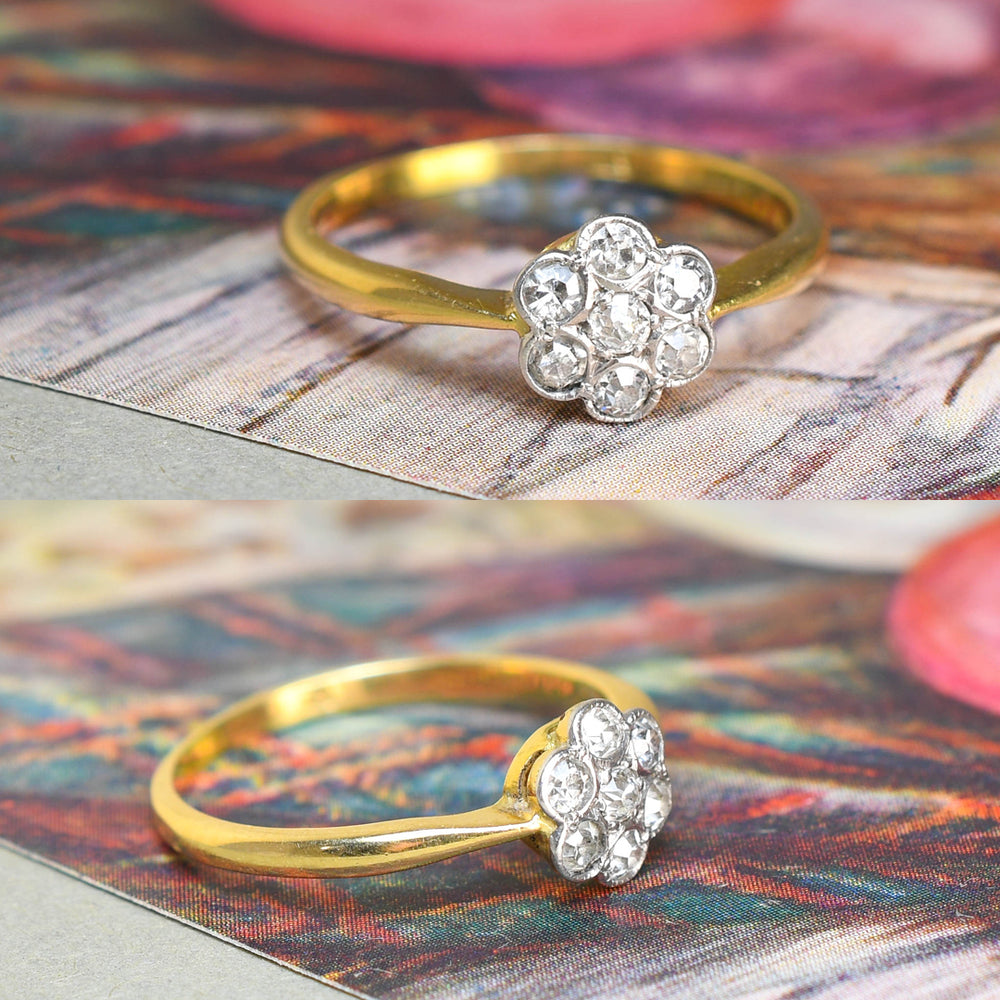 Edwardian Diamond Daisy Ring