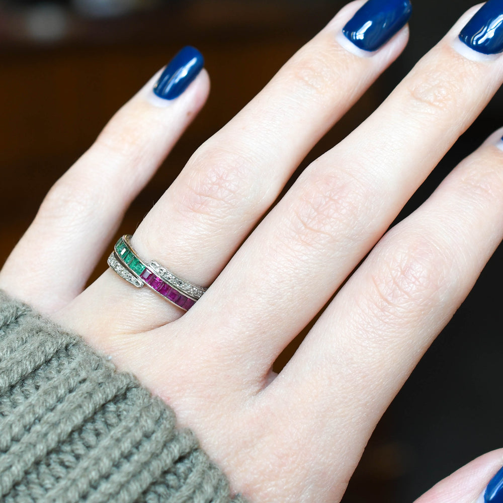 Art Deco Ruby, Emerald & Diamond