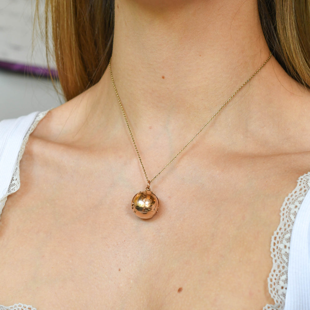 Large Victorian Gold Masonic Orb Pendant