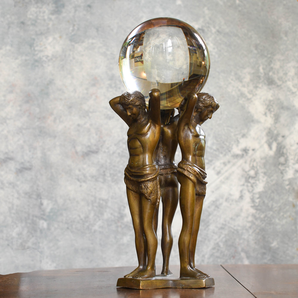 Antique Occult Rock Crystal Ball with Stand