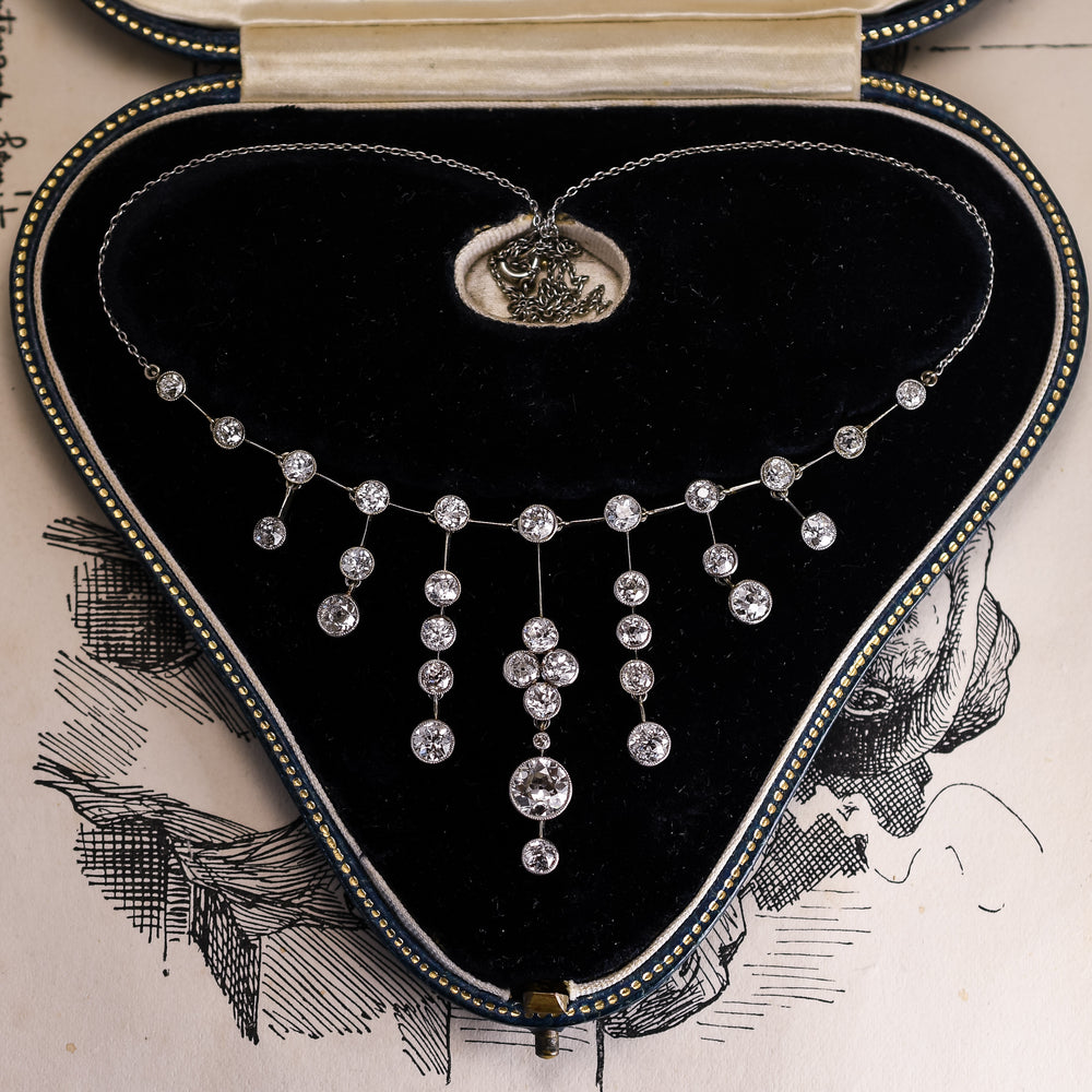 Edwardian Diamond Multi-Drop Necklace