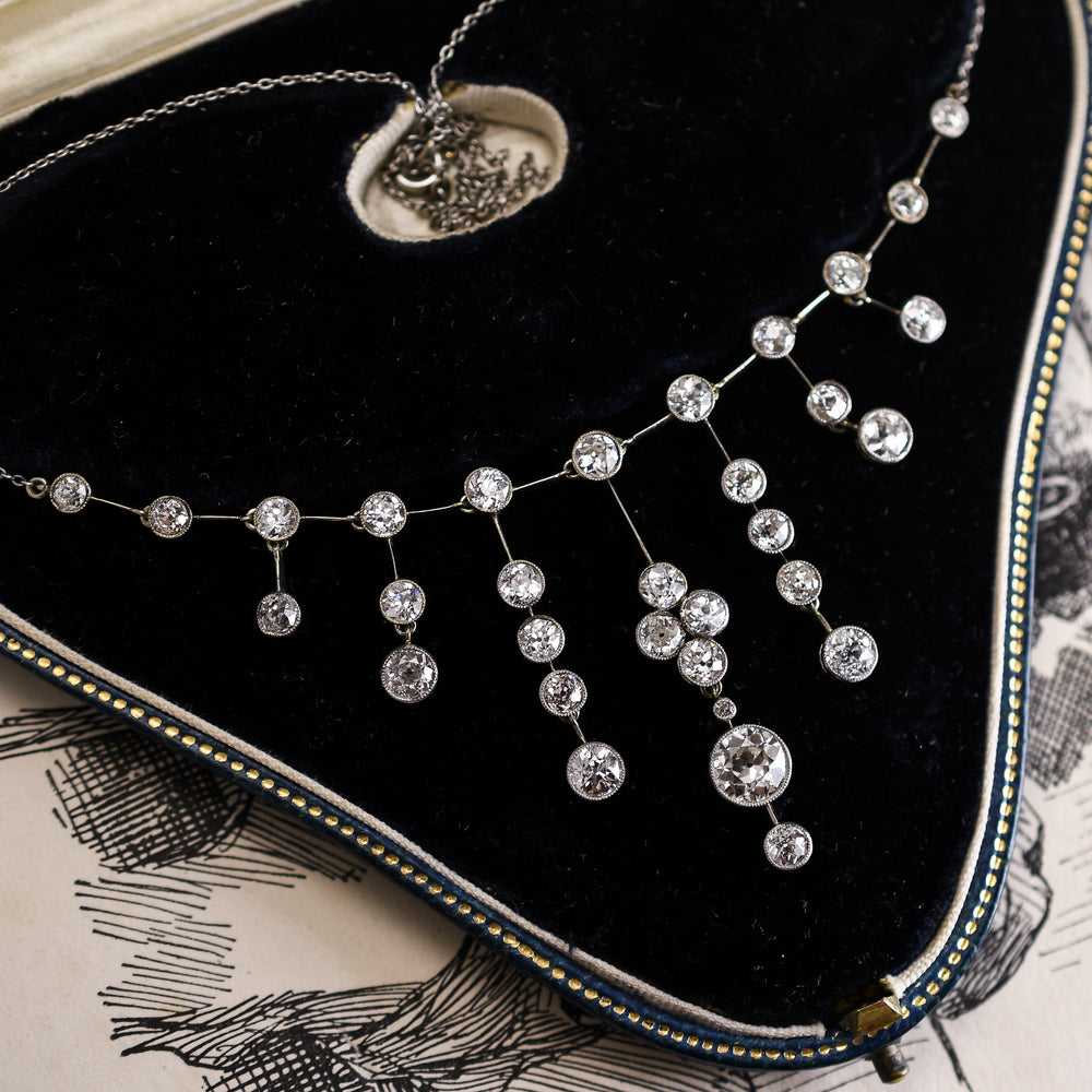 Edwardian Diamond Multi-Drop Necklace