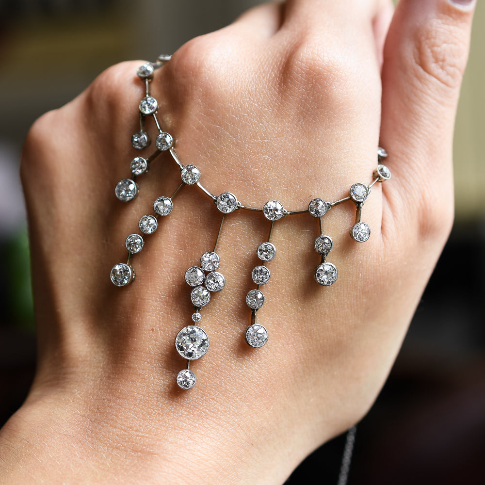 Edwardian Diamond Multi-Drop Necklace