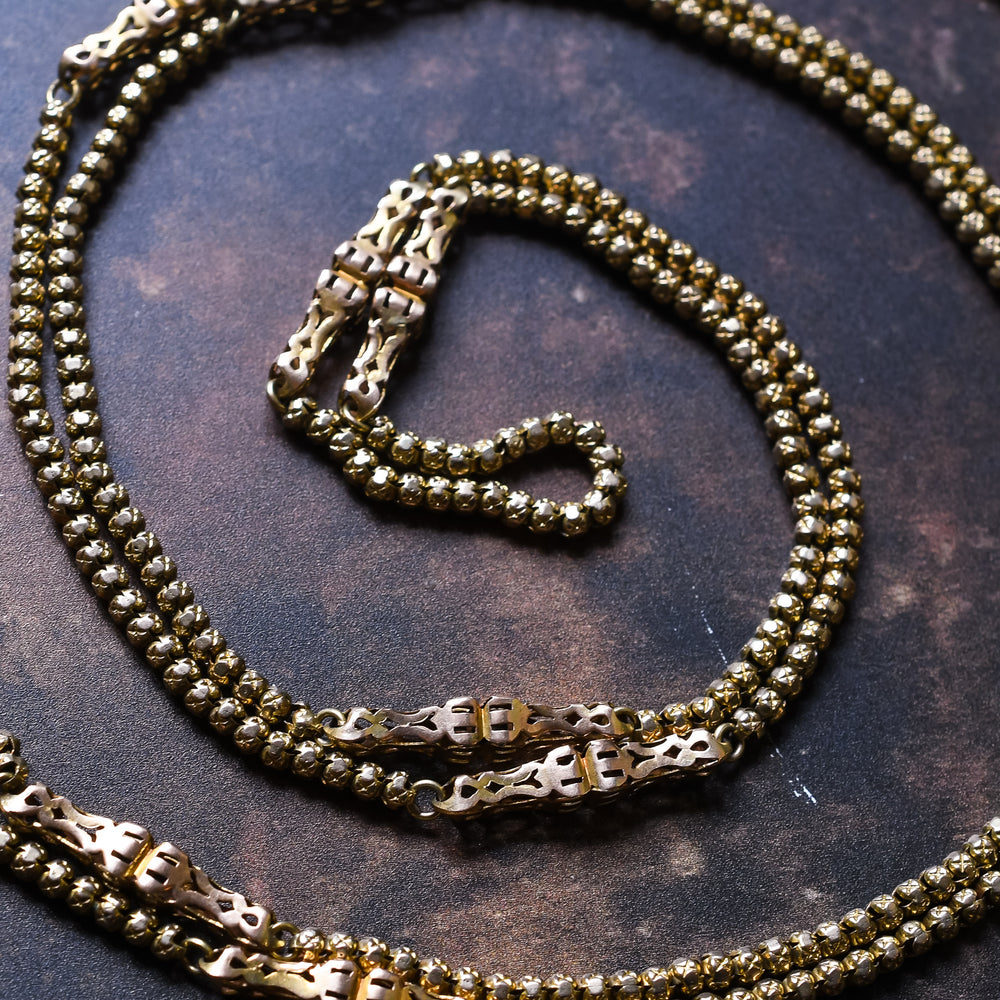 Victorian 9k Gold Box-Link Long Guard Chain, 61