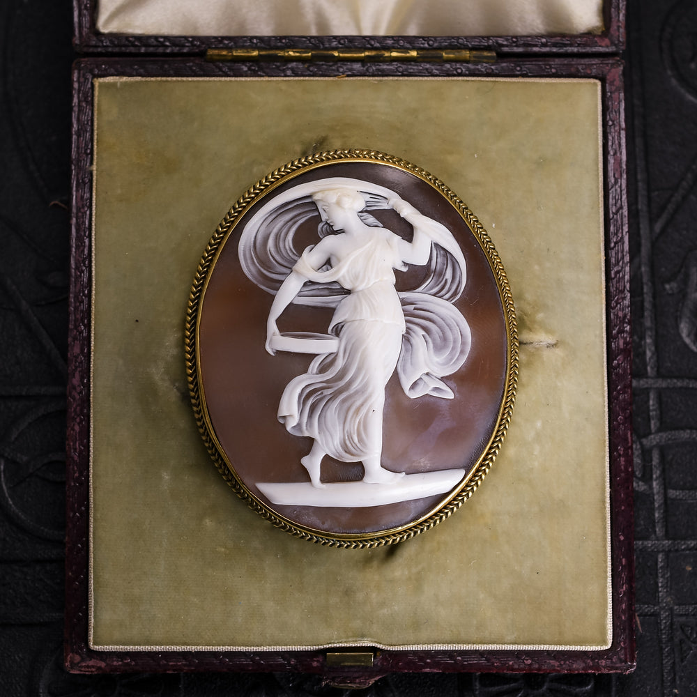 Victorian The Dancing Muse Cameo Brooch