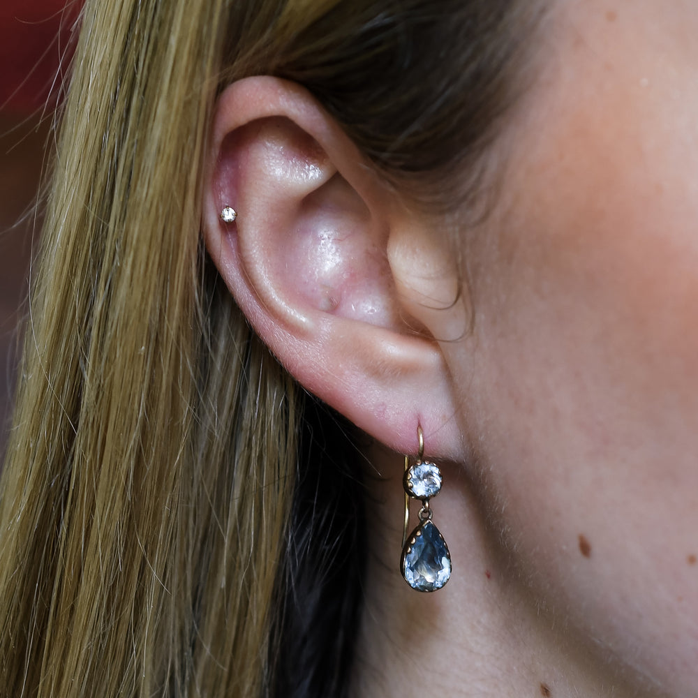 Georgian Aquamarine Paste Earrings