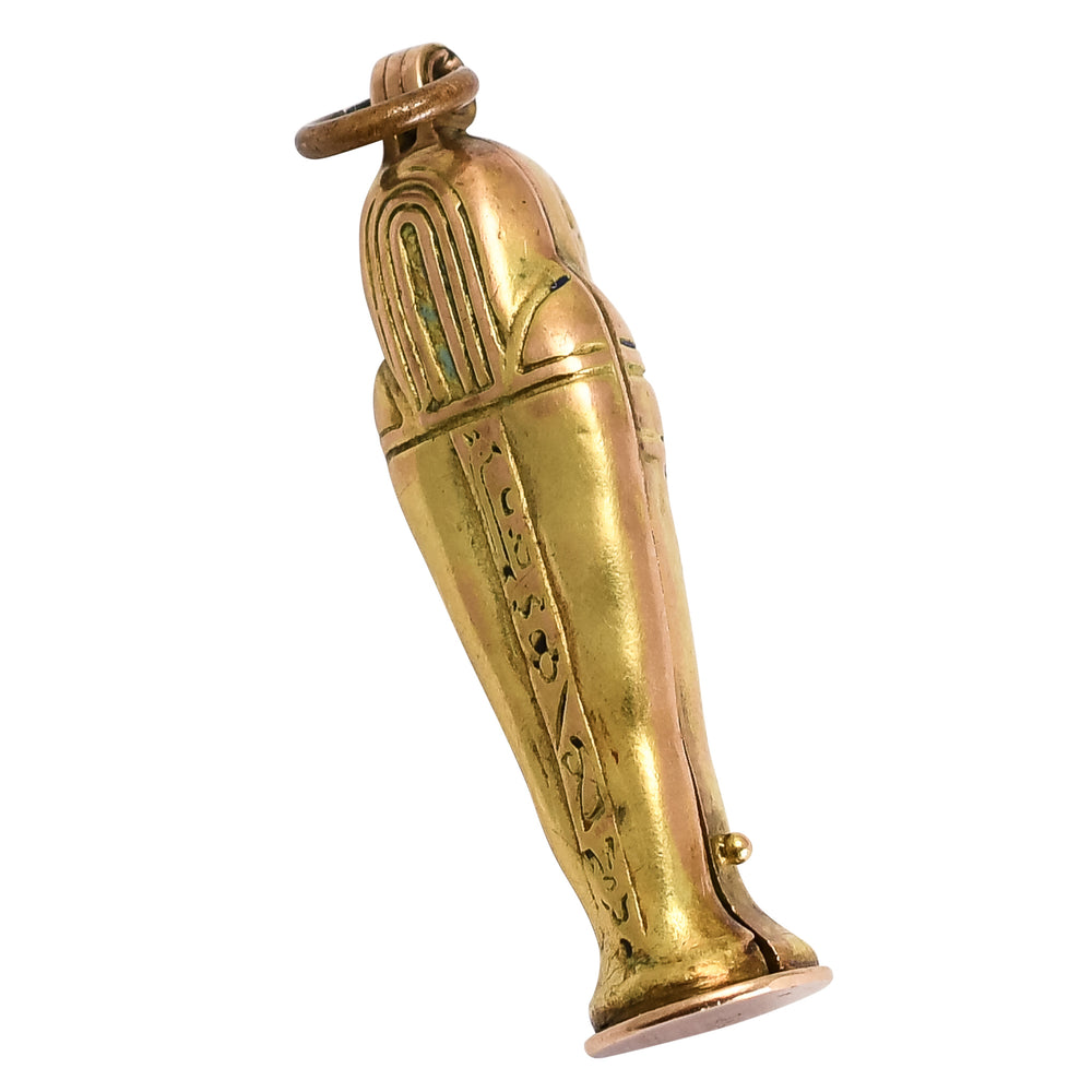 Egyptian Revival Sarcophagus & Mummy Charm