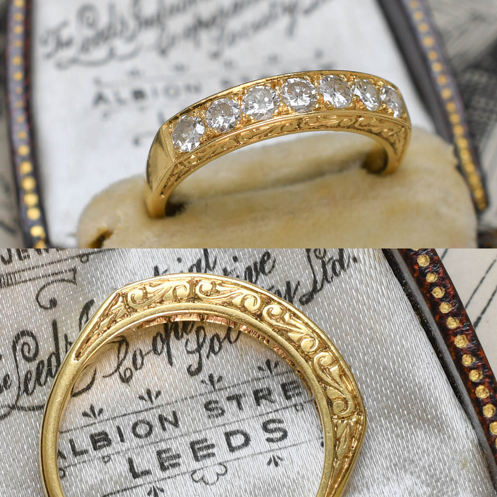 Art Deco Diamond Half Eternity Ring