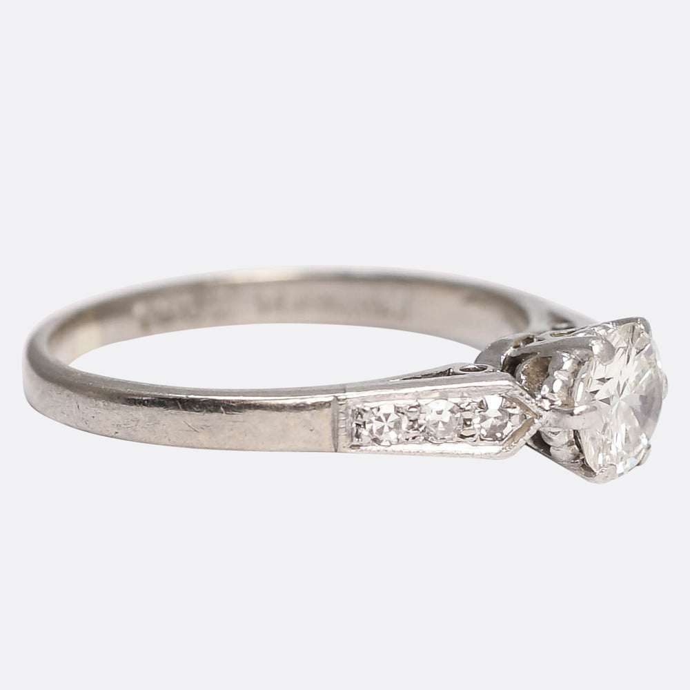 Antique 0.50ct Diamond Solitaire Engagement Ring