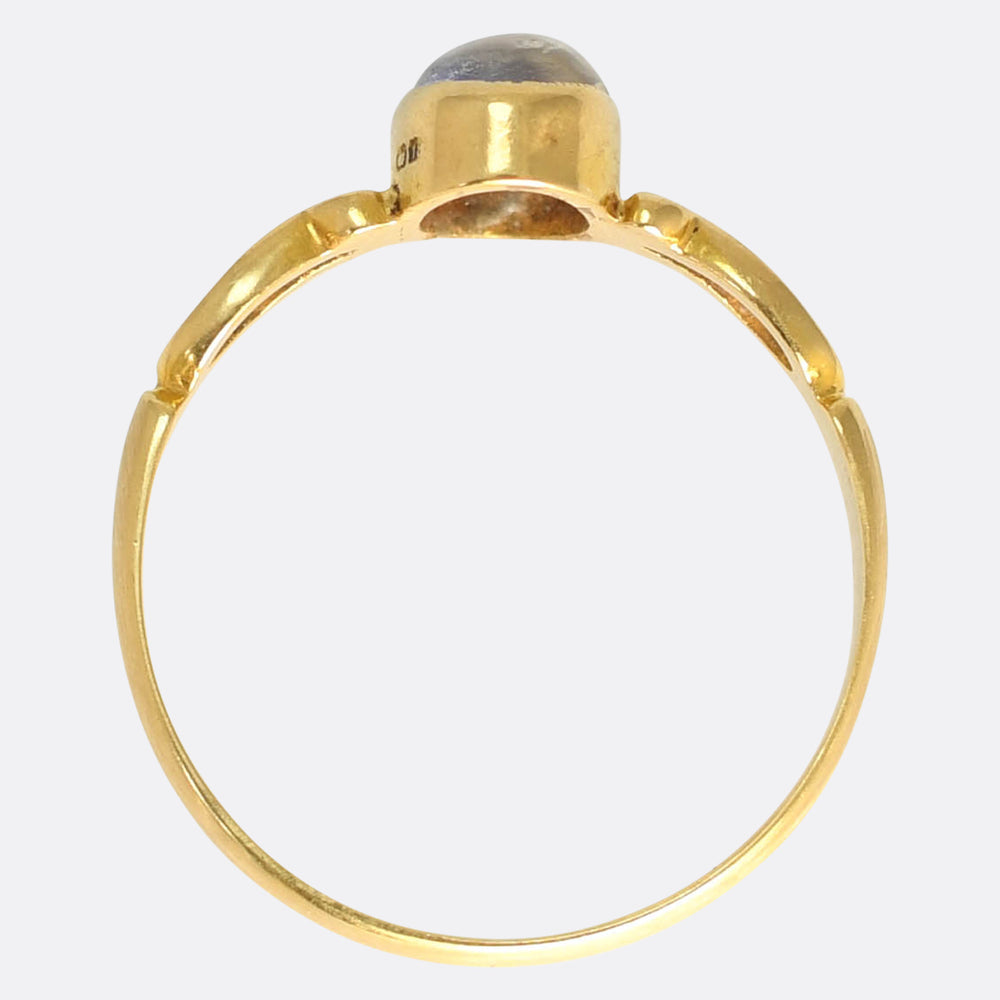 Antique 18k Gold Moonstone Solitaire Ring