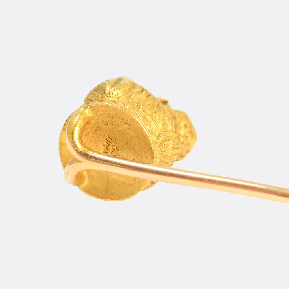 Antique Diamond Lion Stickpin by Tiffany & Co